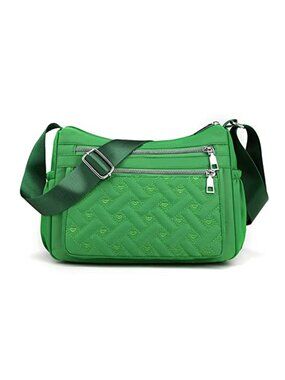 Women's Nylon Quilted Crossbody Bag Multi Pocket Messenger Shoulder Purse Travel